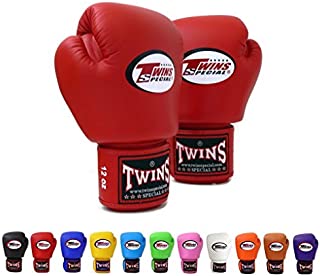 Twins Special Boxing Gloves BGVL3 Red. Size 8 10 12 14 16 oz. Universal, All Purposes (Training, Sparring, Bag) Gloves for Muay Thai Kick Boxing MMA K1 (Red, 12 oz)