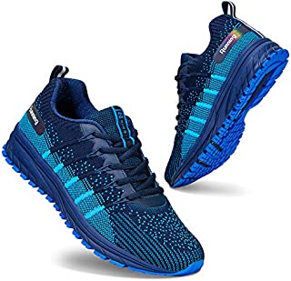 WateLves Mens Running Shoes Womens Walking Casual Sneakers for Gym Training Fitness Jogging Tennis Athletic (Dark Blue/2, 45)