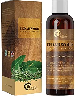Anti-Dandruff Thickening Shampoo with Cedarwood Essential Oil - Stop Hair Loss + Promote Hair Growth -Treat Psoriasis Flakes + Scales - Make Hair Soft + Increase Volume - Healthy Scalp Treatment