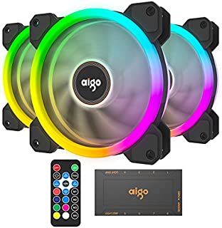 Vetroo DR12 3IN1 120mm Case Fans RGB LED Adjustable Color Quiet High Airflow Long Using Life Computer Case PC Cooling Fan for Computer case CPU Cooler and Radiator