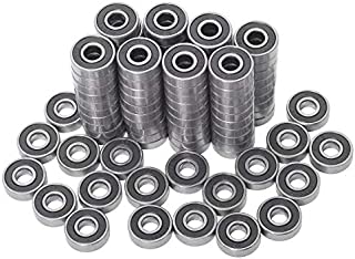 Donepart 100 Pack 608-2RS Skateboard Bearings, C3 High Speed Sealed Bearings for Electric Motor, Skateboards, Scooters, Longboard, 3D Printer, Wheel Hub