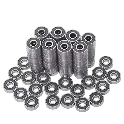 Donepart 100 Pack 608-2RS Skateboard Bearings, C3 High Speed Sealed Bearings for Electric Motor, Skateboards, Scooters, Longboard, 3D Printer, Wheel Hub