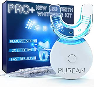 Teeth Whitening Kit with LED Light  2 Syringes of 5ml Professional 35% Carbamide Peroxide Tooth Whitener Gel  Bright White Smile Set with Mouth Tray