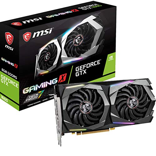 MSI Gaming GeForce GTX 1660 128-Bit HDMI/DP 6GB GDRR5 HDCP Support DirectX 12 Dual Fan VR Ready OC Graphics Card (GTX 1660 Gaming X 6G)