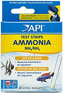 API AMMONIA TEST STRIPS Freshwater and Saltwater Aquarium Water Test Strips 25-Test Box, Model:33D