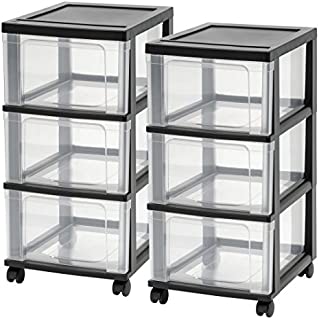 IRIS USA, Inc NC-3 3-Drawer Narrow Cart, Black