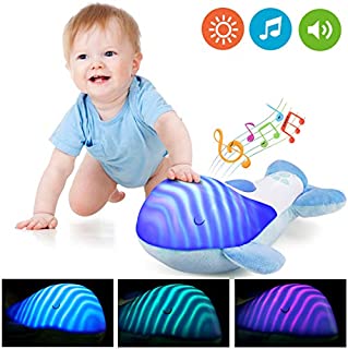 Baby Sleep Soother, GEYIIE White Noise Sound Machine, Dolphin Plush Toys Toddler Sleep Aid Night Light Lullaby Crib Soother for Kids,Boys,Girls,New Baby Gift