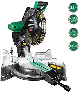 Metabo HPT 12-Inch Compound Miter Saw, Laser Marker System, Double Bevel, 15-Amp Motor, Tall Pivoting Aluminum Fence, 5 Year Warranty (C12FDHS)