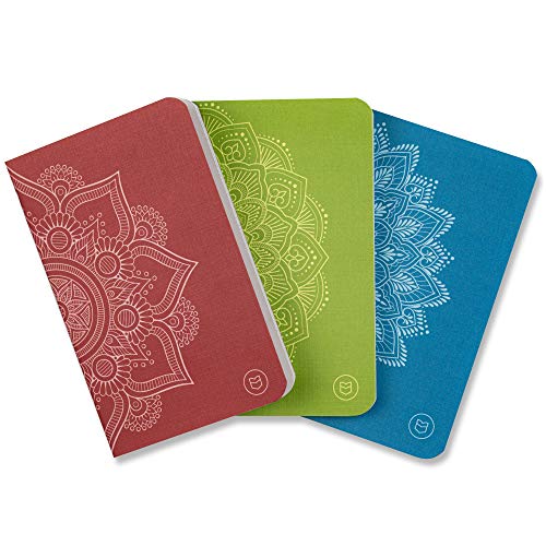 Pocket-Sized Gratitude Journals with Prompts to Support Your Mental Health & Manage Anxiety. Pack of 3 - Mandala Series