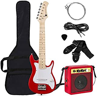 Best Choice Products 30in Kids Electric Guitar Beginner Starter Kit with 5W Amplifier, Strap, Case, Strings, Picks - Red