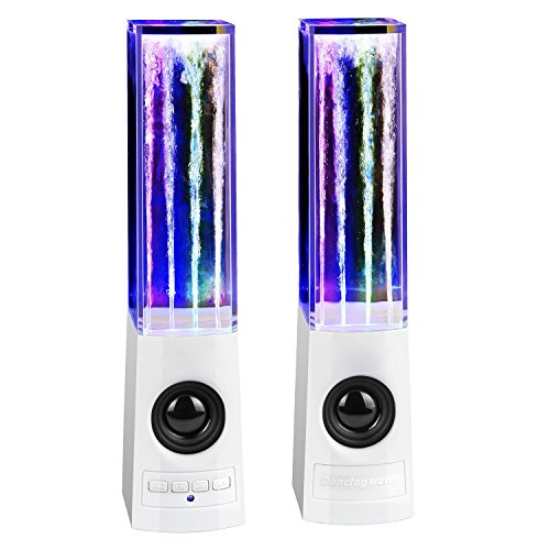 Water Dancing Bluetooth Speaker with LED Light-Show Fountain Outdoor Portable Wireless Bluetooth Speaker Bullet Head Design for Smartphones Tablets MP3 MP4 and Other Devices