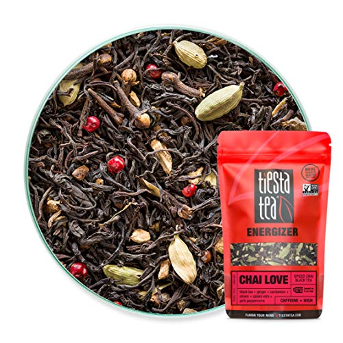 Tiesta Tea | Chai Love, Loose Leaf Spiced Chai Black Tea | All Natural, High Caffeine, Energize | Cardamom & Ginger | Chai Tea Lattes or Dirty Chai Tea | Spiced Chai Tea, 1.9 Ounce Pouch - 30 Cups