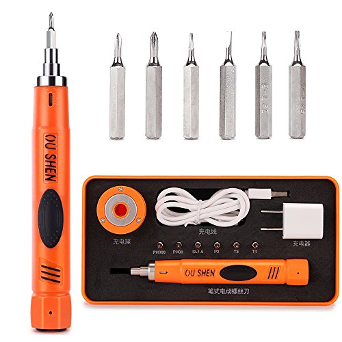 Electric Precision Screwdriver Adjustable Torque Cordless Screwdriver Set Rechargeable with 6 bits for Phone Camera Computer Tablet Laptop Repair