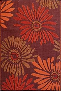 Mad Mats Daisy Indoor/Outdoor Floor Mat, 6 by 9-Feet, Rust