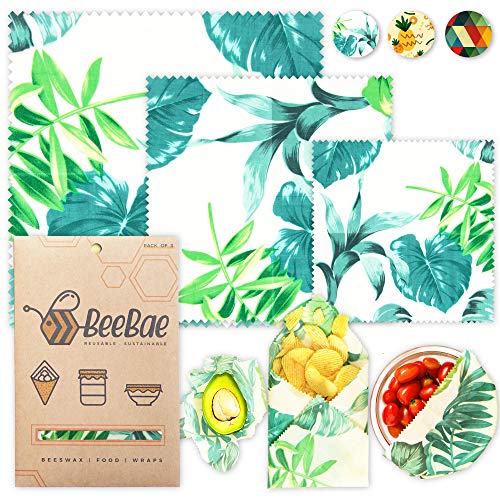 BEEBAE BEESWAX FOOD WRAP Easy Pack, Zero Waste, Reusable Beeswax Wrap, Eco Friendly, Organic, Bees Wax Food Storage Wrappers Cling Sandwich, Alternative To Plastic Bags, Sustainable Products