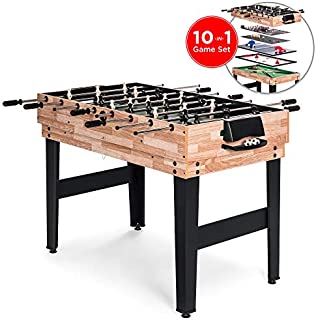 Best Choice Products 2x4ft 10-in-1 Combo Game Table Set w/Pool, Foosball, Ping Pong, Hockey, Bowling, Chess, and More