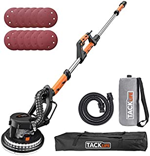 TACKLIFE Drywall Sander 6.7A(800W), Automatic Vacuum System Enable Efficient Dust Absorption, 12 Sanding Discs Variable Speed 500-1800RPM Electric Drywall Sander with LED Light and Carry Bag | PDS03A