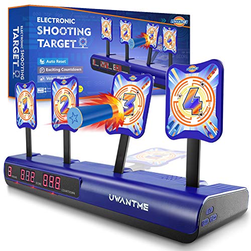 UWANTME Electronic Shooting Target Scoring Auto Reset Digital Targets for Nerf Guns Toys, Ideal Gift Toy for Kids-Boys & Girls (2019 Version)