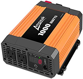 Ampeak 1000W Power Inverter Truck/RV Inverter 12V DC to 110V AC Converter with Dual AC Outlets 2.1A USB Modified Sine Wave Inverter