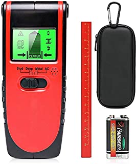 Stud Finder Wall Sensor Scanner,4 in 1 Electrical Multi Function with Lcd Display and Sound Warning for Wood Center Stud Sensor Live AC Wire Metal Studs Detector with Hard Carry Case and Level Pencil