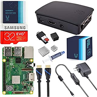 V-Kits Raspberry Pi 3 Model B+ (Plus) Complete Starter Kit with Official Black Case [2018 Model]