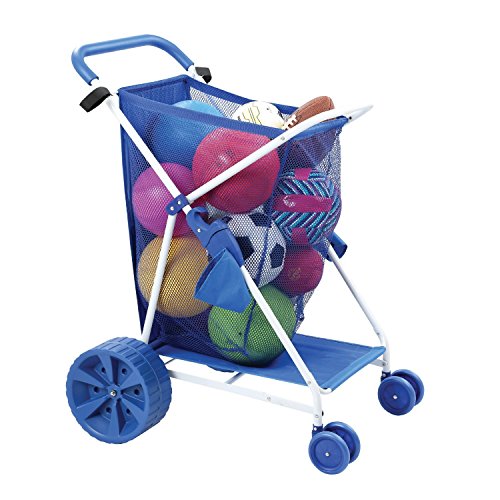 Folding Multi-Purpose Deluxe Beach Cart With Wide Terrain Wheels - Holds Your Beach Gear and more!