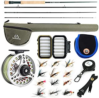 M MAXIMUMCATCH Maxcatch Extreme Fly Fishing Combo Kit 3/5/6/8 Weight, Starter Fly Rod and Reel Outfit, with a Protective Travel Case (8wt 90 4pc Rod,7/8 Reel)