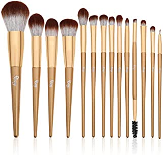 Qivange Makeup Brushes 14 PCS Concealer Powder Liquid Foundation Blush Brushes Premium Synthetic Eyebrow Travel Makeup Brush Set with Case for Blending Eye Shadow Full Face Make Up Gift