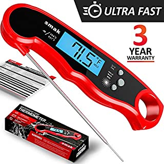 Digital Instant Read Meat Thermometer - Waterproof Kitchen Food Cooking Thermometer with Backlight LCD - Best Super Fast Electric Meat Thermometer Probe for BBQ Grilling Smoker Baking Turkey