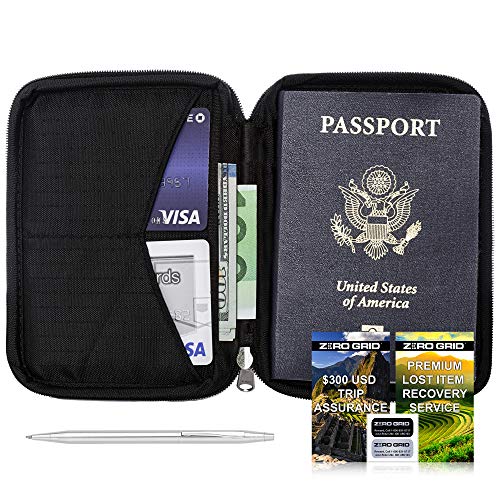 Zero Grid Passport Wallet - Travel Document Holder w/RFID Blocking