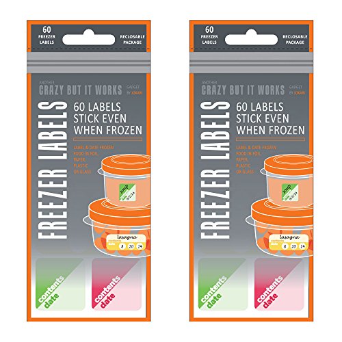 Freezer Labels 2 pack for Food Prep, Best Way to Store Leftover Lunch, Label Sticks to Glasses, Foil or Plastic Containers, Labeling Storage Bins & Container with Stickers is a Great way to Organize