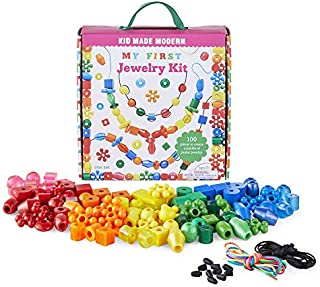 Jewelry Making Kit for Kids - Kid Made Modern My First Jewelry Kit - Bead Lacing Activity Set for Kids Ages 3 and Up