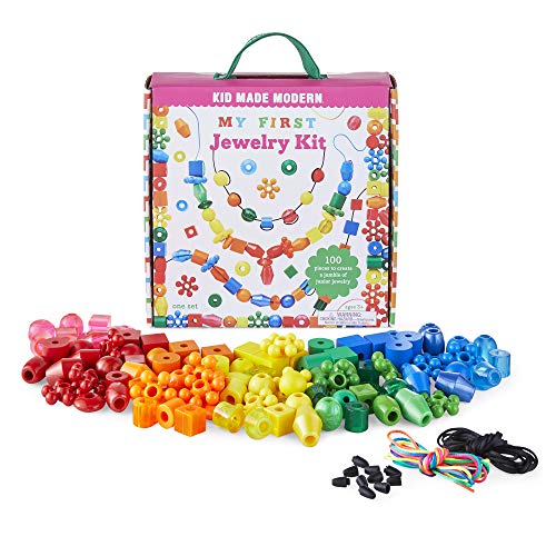 Jewelry Making Kit for Kids - Kid Made Modern My First Jewelry Kit - Bead Lacing Activity Set for Kids Ages 3 and Up