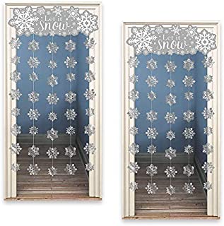 Amscan 2 Pack Let it Snow Snowflake Doorway Curtain | Christmas Holiday Party Decoration