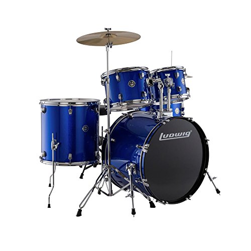 Ludwig Accent Drive Blue 5-Piece Drum Set (Includes Hardware, Throne, Pedal, Cymbals, Sticks and Drum Key)