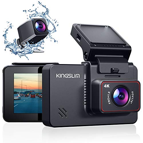 Kingslim D4 4K Dual Dash Cam with Built-in Wi-Fi GPS, Front 4K/2.5K Rear 1080P Dual Dash Camera for Cars , 3