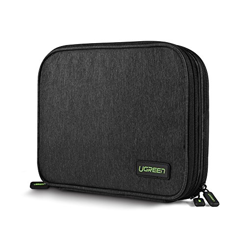 UGREEN Electronics Organizer Travel Cable Organizer Gadgets Bag Accessories for USB Cable Cord, USB Flash Drive, SD Card, Hard Drive, Power Bank, iPad Mini Tablet