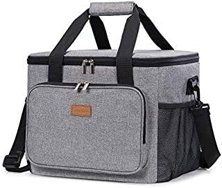 Lifewit Collapsible Cooler Bag Insulated 24L (40-Can), Large Leakproof Soft Sided Portable Cooler Bag for Outdoor Travel Beach Picnic Camping BBQ Party, Grey