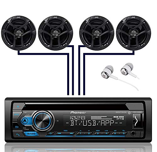 Pioneer DEH-150MP Car Audio CD MP3 Stereo Radio Player, Front Aux Input with JVC 6.5 Inch 2-WAY Car Audio Speaker (Black)