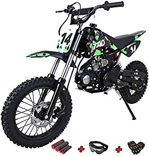 X-Pro 110cc Dirt Bike Pit Bike Kids Dirt Pitbike 110 Dirt Pit Bike with Gloves, Goggle and Handgrip (Blue)