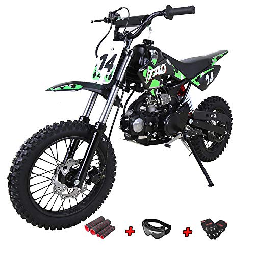 X-Pro 110cc Dirt Bike Pit Bike Kids Dirt Pitbike 110 Dirt Pit Bike with Gloves, Goggle and Handgrip (Blue)