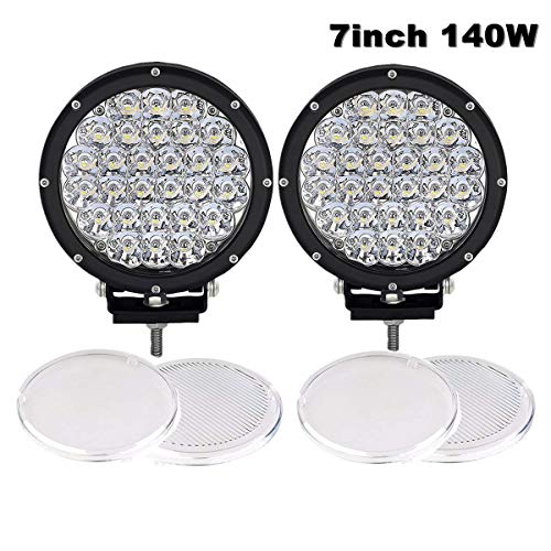 1Pair 7 Inch Round Led Driving Light 140W 14000LM