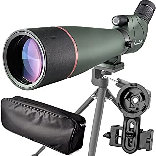 LANDOVE 20-60X80 BAK4 Prism Spotting Scope-Waterproof Field Scope for Birdwatching Target Shooting Archery Hunting-with Tripod Carrying Bag & Digiscoping Adapter-Grab the Beauty into Screen