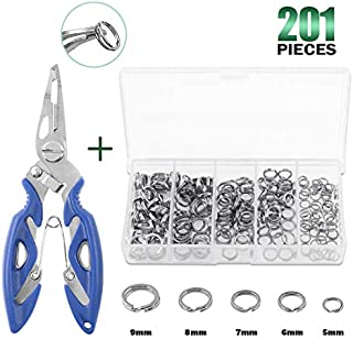 Keadic 200Pcs [5 - Sizes] Stainless Steel Split Fishing Rings