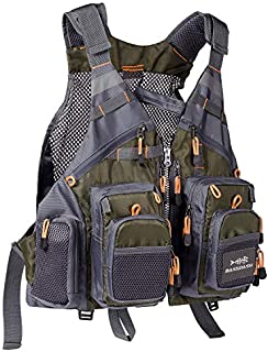 Bassdash Fly Fishing Vest Multi Pocket Waistcoat Adjustable Size for Men Women (Style Three - Army Green)