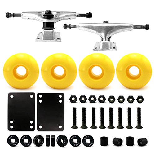 VJ 5.0 Skateboard Trucks (Silver), Skateboard Wheels 52mm, Skateboard Bearings, Skateboard Pads, Skateboard Hardware 1