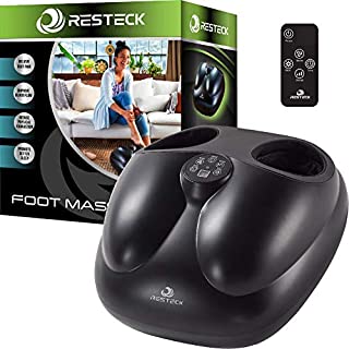 RESTECK Shiatsu Foot Massager Machine with Heat {Remote Control} Deep Kneading Massage Therapy, Air Compression, Relieve Foot Pain from Plantar Fasciitis, Neuropathy & Chronic Nerve Pain