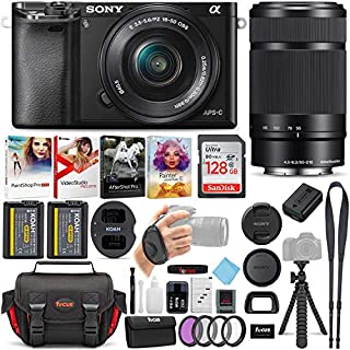 Sony Alpha a6000 Mirrorless Camera with 16-50mm and 55-210mm Lenses Bundle (10 Items)