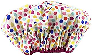 Betty Dain Fashionista Collection Mold Resistant Lined Shower Cap, Deco Dots