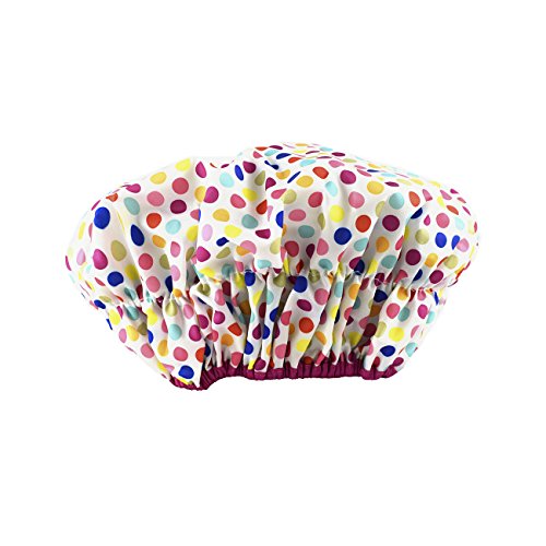 Betty Dain Fashionista Collection Mold Resistant Lined Shower Cap, Deco Dots